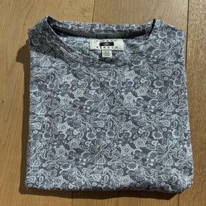 Joseph Abboud  Gray Floral Patterned & Paisley Shirt  - M